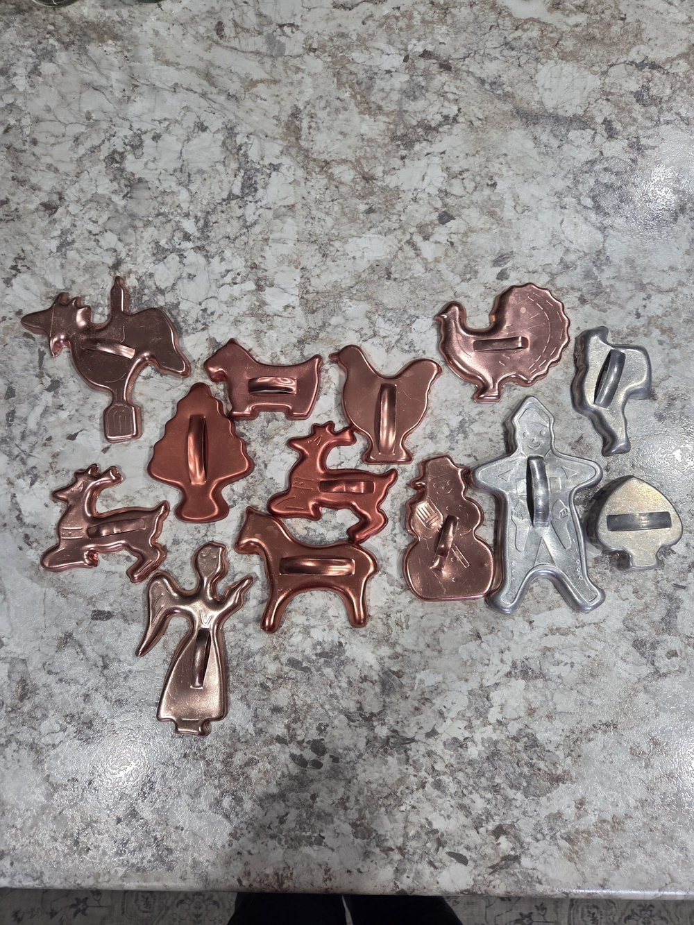 Assorted Copper and Silver Cookie Cutters - Vintage Animal & Figure Shapes
